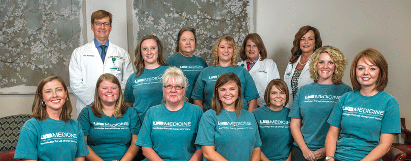 Group photo of the staff at UAB Heart & Vascular Clinic of Central Alabama