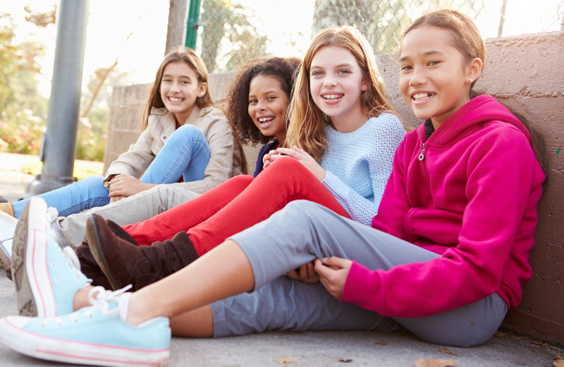 group of young girls